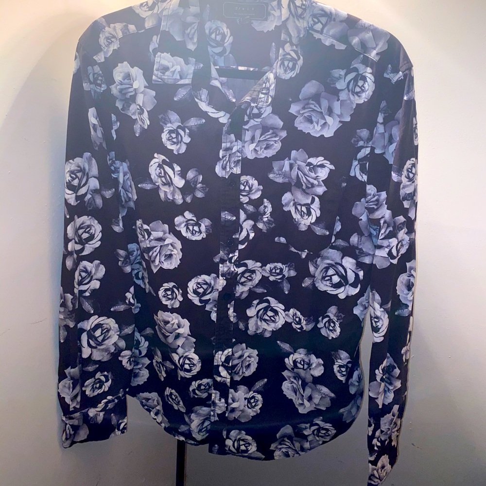 Men’s Casual Rose Dress Shirt